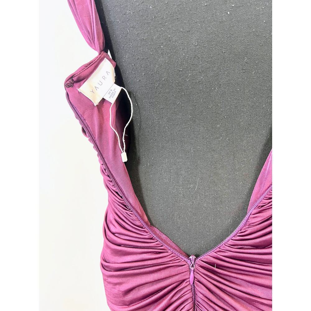 Yaura Tiara Gown Maxi Dress in Grape Size 8 Off Shoulder Lined Cocktail Party - Picture 6 of 6